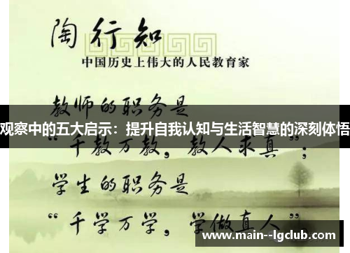 观察中的五大启示：提升自我认知与生活智慧的深刻体悟